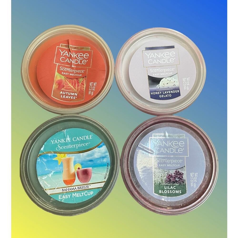 Lot of 4 Yankee Candle Scenterpiece Easy MeltCup Wax Melts Mixed Scent Bundle